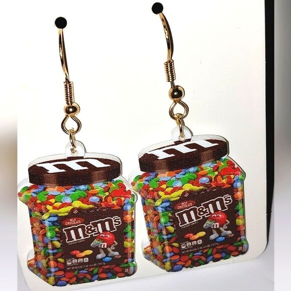 Fun dangling acrylic 5D pendant earrings - Picture 6 of 6